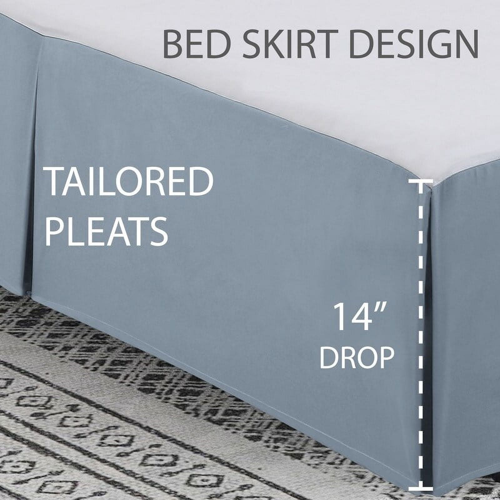 Swift Home  Basics Pleated Microfiber 14-inch Drop Bed Skirt Coconut Milk Queen
