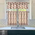 thumbnail image 3 of Geometric Watermelon Kitchen Curtains Set, Tropical Summer Fruit Print with Fresh Sunshine Pattern, Cute Watermelon Lovers Tier and Valance Drapes for Kitchen Decor, 3 of 6