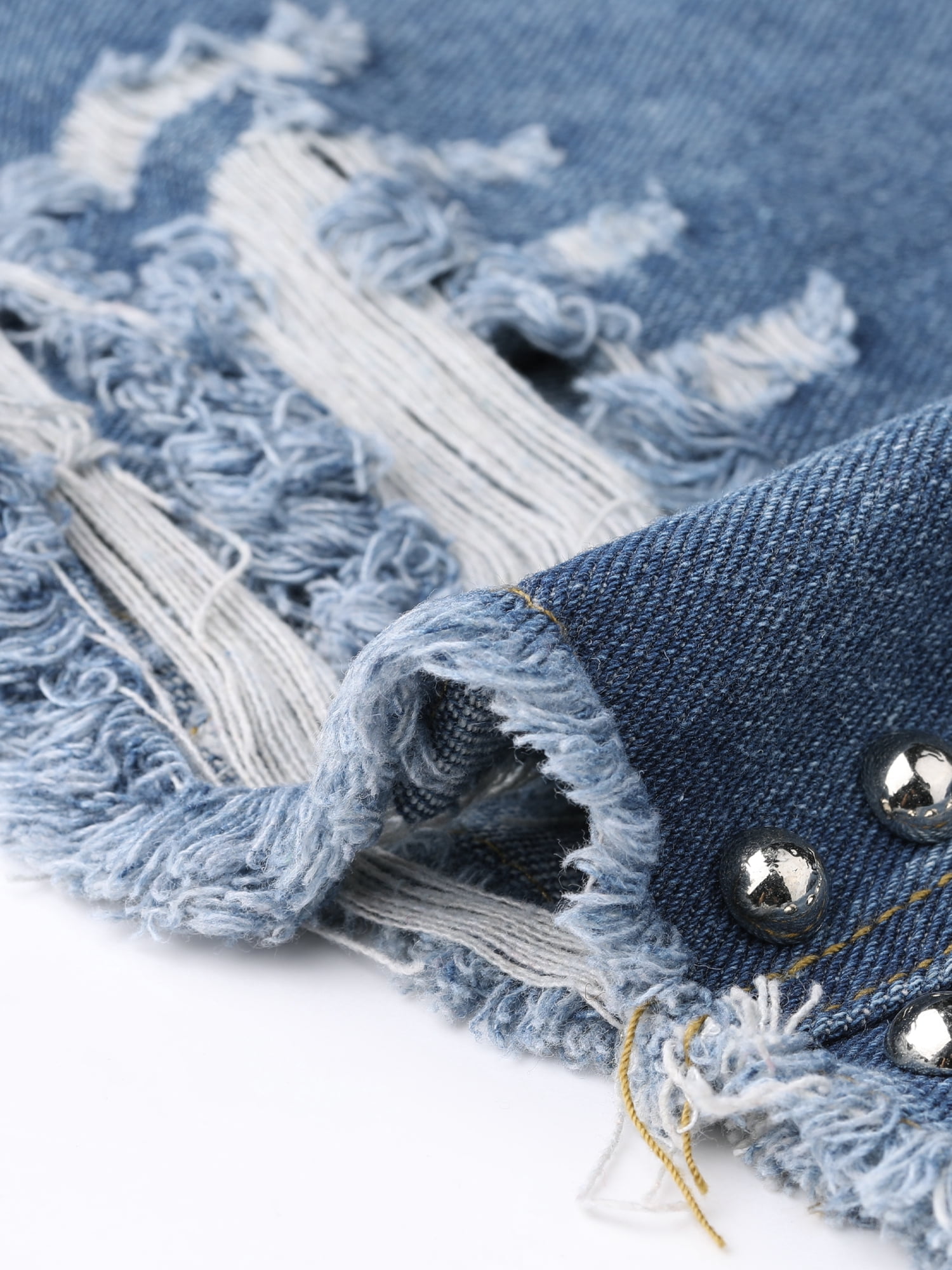 DARING DIVA Women's Rocker Party Rhinestones Denim Jacket M Blue