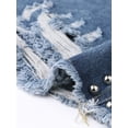 thumbnail image 6 of DARING DIVA Women's Rocker Party Rhinestones Denim Jacket XL Blue, 6 of 6