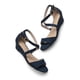 thumbnail image 4 of Sandalia de cuña baja de gamuza azul marino para mujer DREAM PAIRS, talla 11, 4 of 9