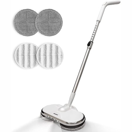 Cordless Electric Mop for Floor Cleaning  Ws-24 Electric Rotary Mop with Water Sprayer and Led Headlight  Lightweight and Rechargeable Floor Scrubber for Hardwood Tile and Laminate Floors