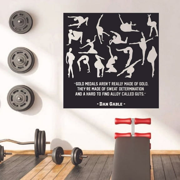 Gold Medals Aren't Made Of Gold Gymnastics Motivation Quote Wall Sticker Art Decal for Girls Boys Room Bedroom Studio Garage House Fun Home Decor Stickers Wall Art Vinyl Decoration Size (40x40 inch)