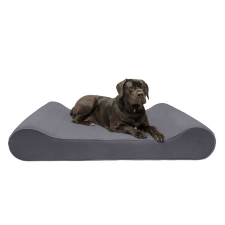 UPC: 0842229117769 | FurHaven | Memory Foam Microvelvet Luxe Lounger Pet Bed for Dogs & Cats Gray Giant