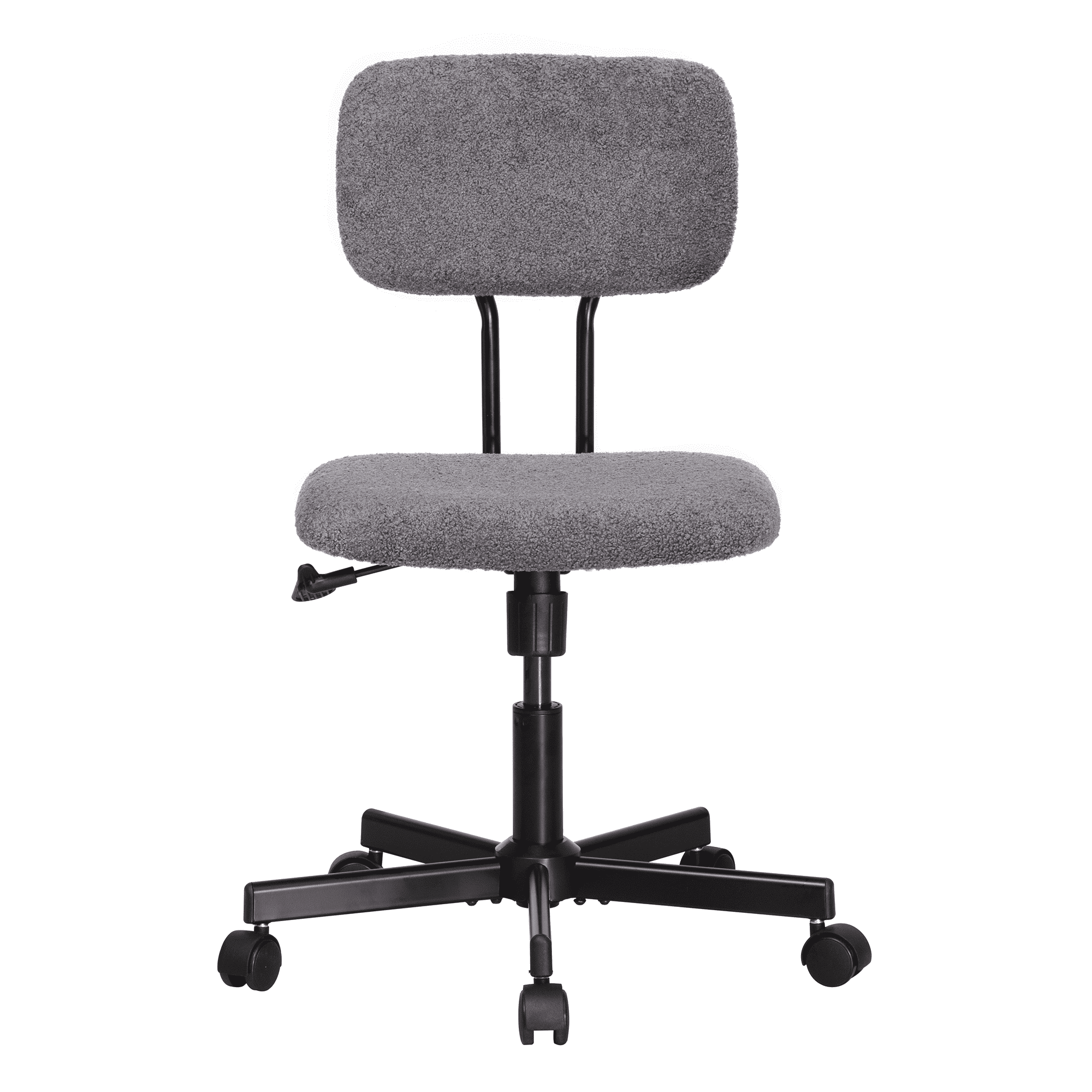 JJS Low Back Velvet Fabric Armless Home Office Computer Chair in Gray