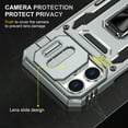 thumbnail image 4 of Feishell Case for iPhone 17 Pro Camera Lens Slide Protection Cover with Ring Holder Kickstand, Armor Heavy Duty Military Grade Shockproof PC Rugged Bumper Case,Gray, 4 of 7