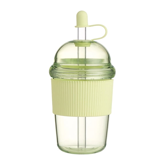 Reusable Iced Coffee Cups with Lids and Straws, Bubble Tea Tumbler with Silicone Sleeve, Leakproof Portable Straw Cup for Cold Drinks, Smoothies, Daily Travel Outdoor Use (Green)