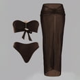 thumbnail image 4 of uublik 2 Piece Swimsuit for Women 3 Piece Bikini Set Beach Vacation Bathing Suit with Cover Up Skirt Coffee, 4 of 4
