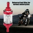 thumbnail image 2 of Metal Glass Inline Gas Oil Fuel Filter 8mm Thread Replacement for Motorcycle (Red), 2 of 5