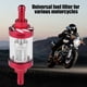 thumbnail image 2 of Filtro de combustible de gasóleo en línea de vidrio metálico, repuesto de rosca de 8mm para motocicleta (rojo) Jadeshay A, 2 of 8