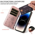 thumbnail image 4 of Flip Phone Case for Realme C30, Kickstand and 3 Card Slots, Shockproof and Scratch Resistant, Rose Gold, 4 of 15