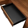 thumbnail image 6 of Modern Double Pedestal L-Desk Wood Office Desk Rich Medium Brown, 6 of 9