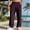 Wine(New), variant on PNTUTB Fashion Men's Solid Color Waffle Weave Casual Loose Elastic Drawstring Waist Comfort Straight Leg Pants with Pockets