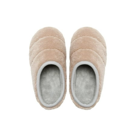 

Lacyhop Unisex Casual Lightweight House Shoes Comfort Solid Clog Slipper Breathable Slip On Winter Warm Slippers Beige 5.5-6