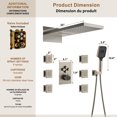 thumbnail image 2 of Boyel Living Wall Mounted 22 inch Rectangular Dual-Function Rainfall Waterfall Shower Head 4 Function Thermostatic Shower System , with 6 Body Jets,Brushed Nickel, 2 of 9