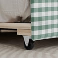 thumbnail image 6 of UHOMEPRO Twin Size Upholstered Daybed with Trundle, Gingham Daybed with USB Ports and Adorable Wave Shaped for Bedroom Living Room Guest Room, Cyan, 6 of 10