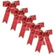 thumbnail image 1 of RomaMX 5pcs/paquete de tela brillante de la navidad de la cinta de la cinta de la cinta del reverso de la cinta del nudo para el árbol de Navidad presenta la decoración (rojo), 1 of 7
