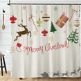 thumbnail image 2 of Christmas Shower Curtain Holiday Season Classic Design Print Kids Bathroom Decor with Hooks 72"x72", 2 of 7