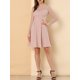 thumbnail image 5 of Vestido de cóctel gótico de manga larga de malla transparente con corazón para mujeres Inspire Chic, mini vestido M rosa, 5 of 7