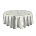 thumbnail image 5 of White Gold Leaf Hexagon Marble Pattern Round Tablecloth 60"x60",Wrinkle Wipeable Table Cloth for Kitchen Dining Room Picnic Patio Party, 5 of 6