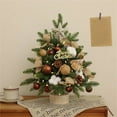 thumbnail image 2 of putnchl Desktop Christmas Tree, 18'' Table Top Christmas Tree With Wooden Base, Prelit Christmas Tree With Decorations For Indoor, 2 of 4