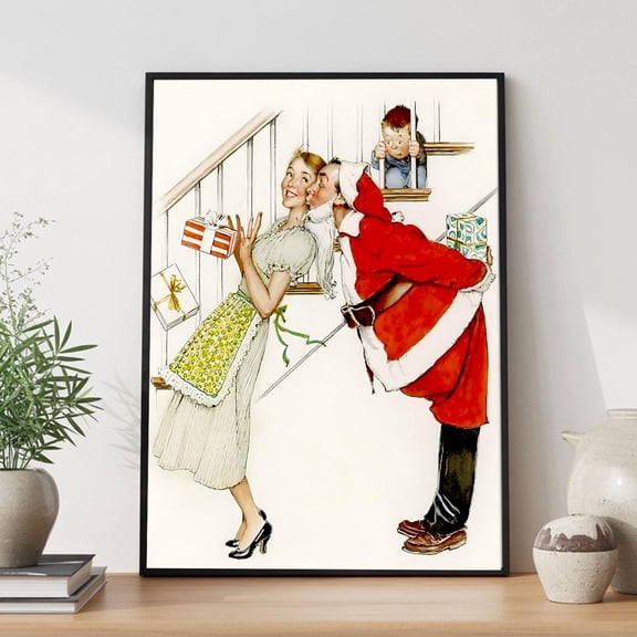 I Saw Mommy Kissing Santa Claus Print, Vintage Kristmas Print, Retro Wall Art Decor Li-T- Warm Present Vintage UNFRAMED Poster Size 8x12