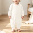 thumbnail image 2 of KJameas Baby Boys Girls Romper Basic Solid Color Snap Button Ribbed Knit, 2 of 9