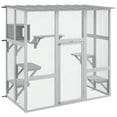 thumbnail image 1 of PawHut Catio Outdoor Cat House Wooden Cat Enclosure w/ Bridge, Resting Box, 1 of 10
