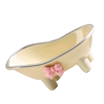 Decorative Bath Tub Tray with Soap Dish Holder for Bar Soap, Cute Bow Design, Household Bathroom Accessory