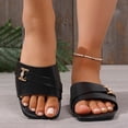 thumbnail image 2 of YgkuHd Women's Summer Slippers,Women's Versatile Flat Strappy Soft-Soled Beach Shoes Comfortable Summer Slippers for Summer Season, Daily Wear, 2 of 9