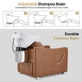 thumbnail image 5 of BarberPub Backwash Shampoo Station Chair, Adjustable Ceramic Bowl, Shampoo Station for Barber Shop 9364 Brown, 5 of 9