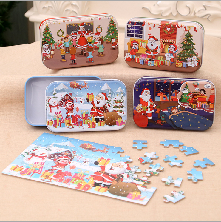 2 Included In 1 Packet Snowman Colour Your Own Small Wooden Jigsaw 