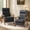 Black, variant on AFO Mid Century Modern Recliner Chair, Leather Push Back Armchair with Retractable Footrest, Solid Wood Legs, High Back Lounge Chair for Living Room, Brown