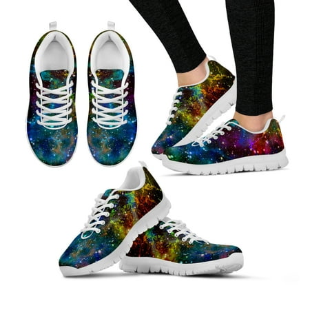 

Pretty Galaxy 3D Printed Women Mesh Sneaker Light Comfortable Femme Flat Shoe Breathable Air Walk Footwear Lace up