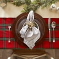 thumbnail image 3 of Farmhouse Christmas Plaid Dining Table & Kitchen Décor, Holiday Tablecloth, 70" Round, Red & Green, 3 of 8