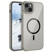 YINLAI iPhone 15 Plus Case Mag-safe Carbon Fiber Texture Shockproof Case for iPhone 15 Plus, Gold