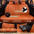 thumbnail image 4 of FLORICH Car Seat Covers Full Set, Comfortable Faux Leather Seat Protectors, Automotive Cushions Universal Fit for Most Cars SUV Trucks, Orange, 4 of 8