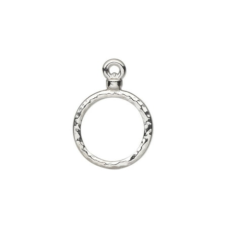 

Drop TierraCast Hammertone collection white bronze-plated pewter (tin-based alloy) 15mm hammered hoop. Sold per pkg of 2.