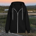 thumbnail image 6 of CBASIHI Womens Oversized Zip Up Hoodie Sweatshirts- Casual Athletic Fall Long Sleeve Lightweight Hooded Jacket with Pockets Black Size S-2XL, 6 of 7