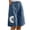 Navy, variant on TrendOFT Womens Casual Summer Shorts Woman Elastic Solid Color Button Down Half With Pocket Wide Leg Lounge Shorts Womens Athletic Shorts Black L