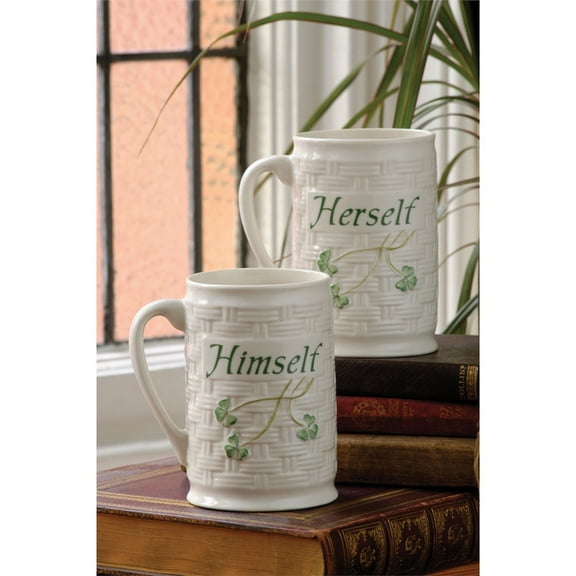 Belleek Classic Himself  Herself Mug Set