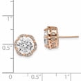 thumbnail image 2 of 10k Rose Gold Cubic Zirconia Cz Stud Earrings, 2 of 6
