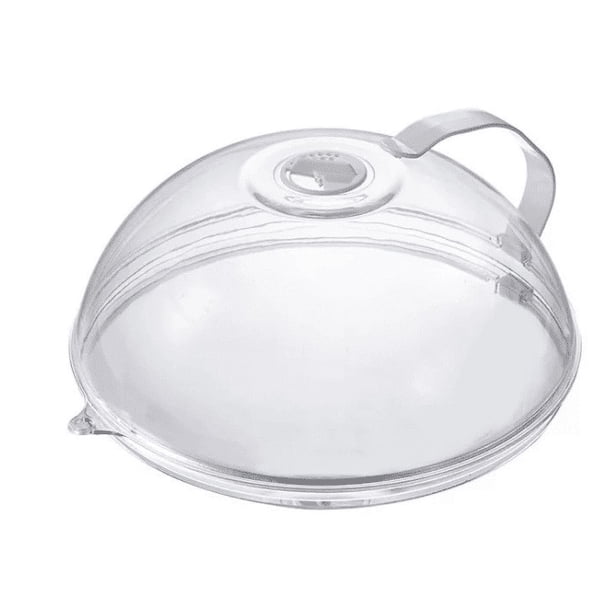 Cubierta para salpicaduras de microondas, cubierta transparente, tapa para placa de microondas con asa y orificios de ventilación de vapor ajustables que mantienen limpio el horno de microondas