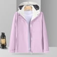 thumbnail image 2 of WRKEKC Windbreaker Jackets for Women Solid Color Hooded Long Sleeve Zip Up Waterproof Windproof Hiking Jacket with Pockets, 2 of 9