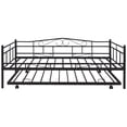 thumbnail image 1 of Unique Choice Metal Frame Daybed with Pull Out Trundle ,Twin Size Daybed Frame for Living Room Bedroom,Black, 1 of 8