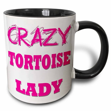 

3dRose Crazy Tortoise Lady - Two Tone Black Mug 11-ounce