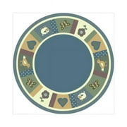 Joy Carpets 1537E-02 Baby Blues Soft 7 ft.7 in. Round WearOn Nylon Machine Tufted- Cut Pile Just for Kids Rug