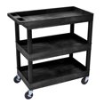 thumbnail image 1 of Luxor High Capacity 3 Tub Shelf Cart Black, 1 of 6