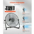 thumbnail image 3 of KFFKFF Ground Fan, Trio Velocity Intensity 14 Inch Industrial Grade Fan, 2400 CFM 360° Flexible Orientation 19.69 ft/sec Air Circulation Robust Metallic Fan, Suitable for Residence, Fitness Center, 3 of 9