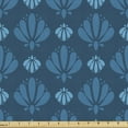 thumbnail image 1 of Abstract Fabric by the Yard, Shell Inspired Repetitive Classic Vintage Pattern Art, Decorative Upholstery Fabric for Sofas and Home Accents, Dark Sky Blue Sea Blue by Ambesonne, 1 of 5
